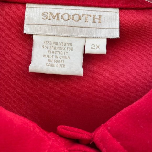 Smooth Lipstick Red Long Sleeve Oversize Button-Up Shirt Jacket Size 2X - Picture 5 of 12